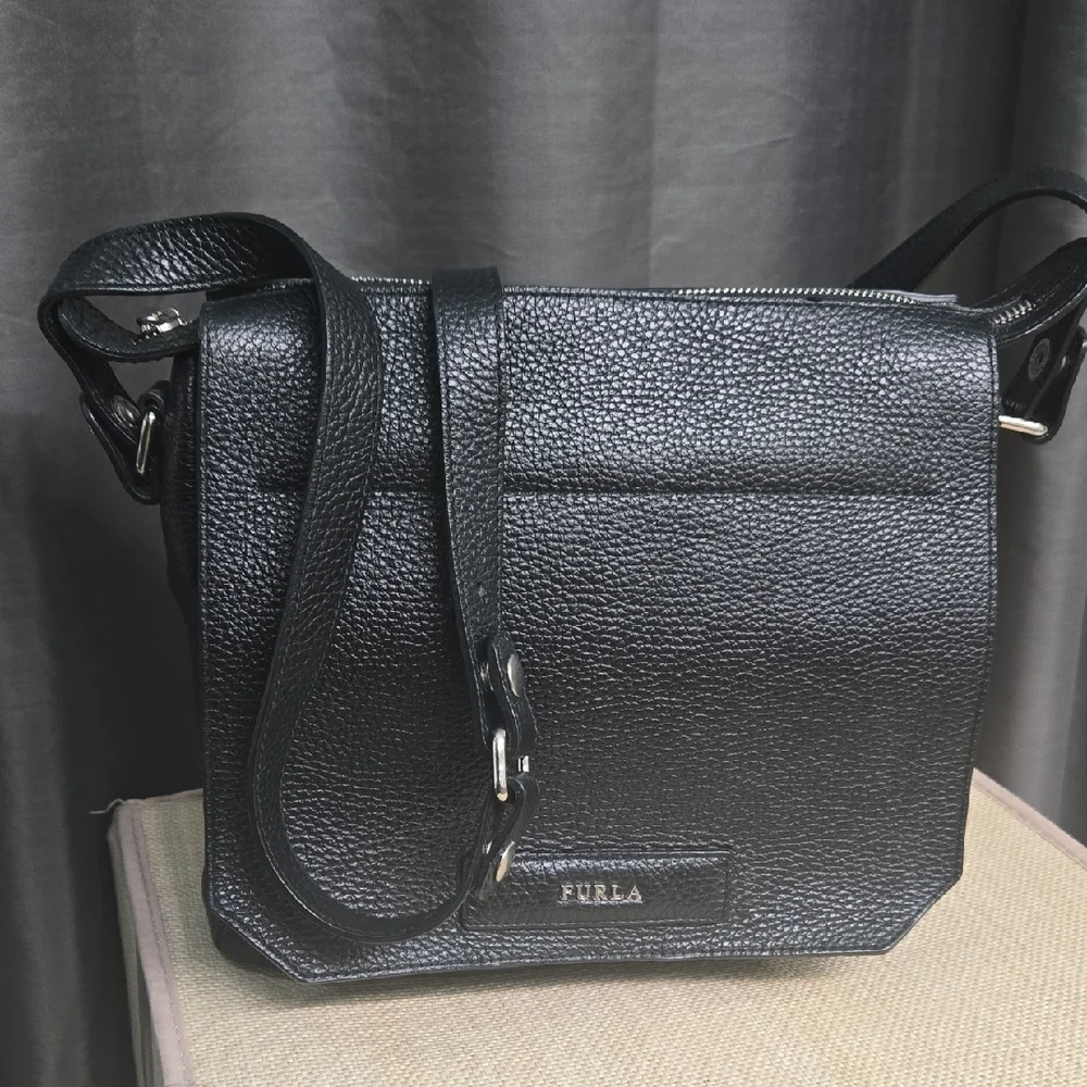 Furla Black Messenger Bag  EUC